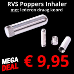 Poppers inhaler RVS met koord