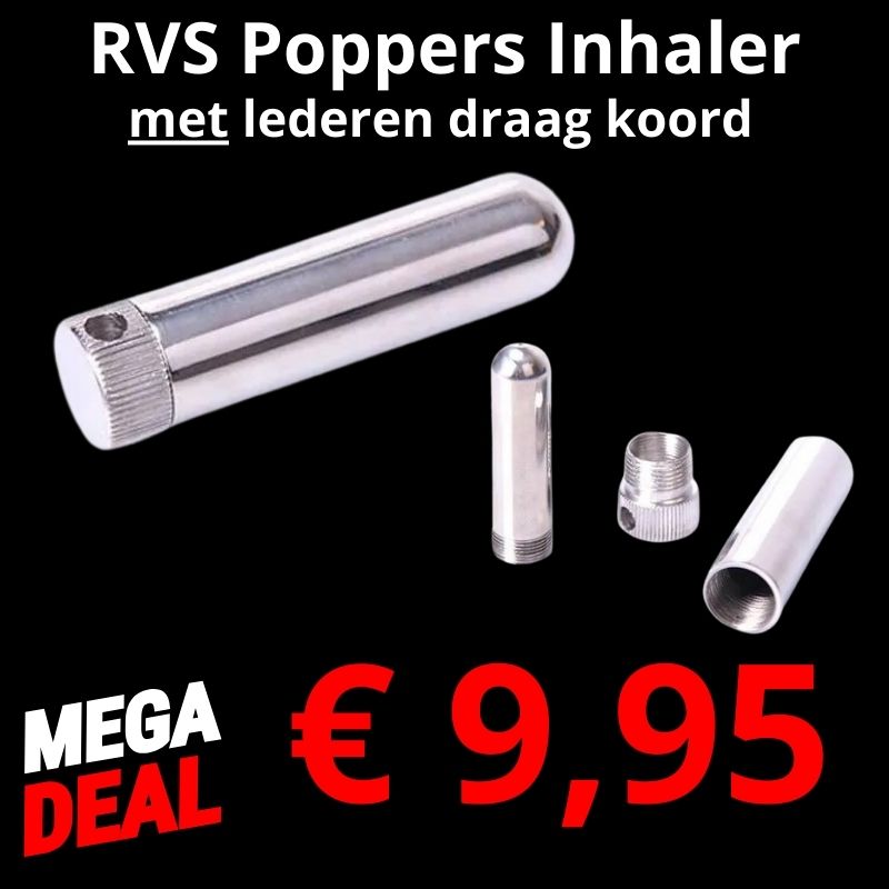 Poppers inhaler RVS met koord